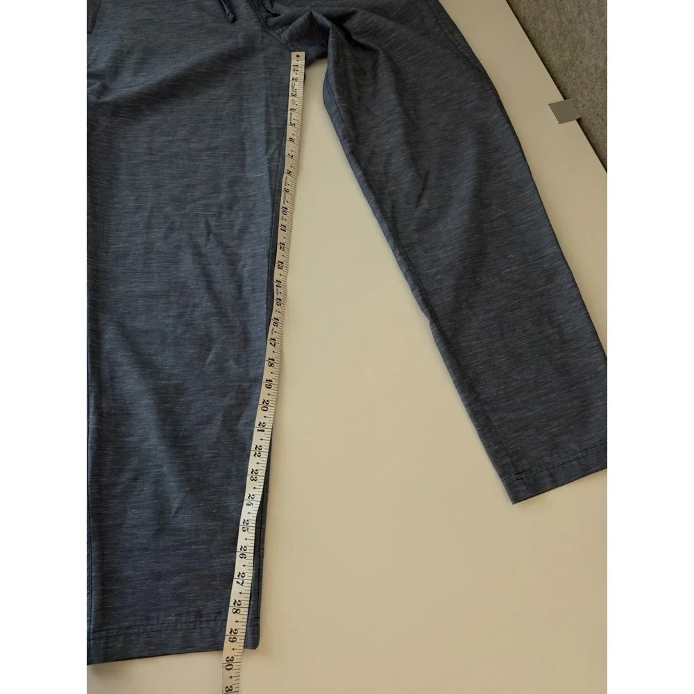 Lululemon LuluLinen Pull On Pants M Blue Relaxed Tapered Lightweight LM5BA0S